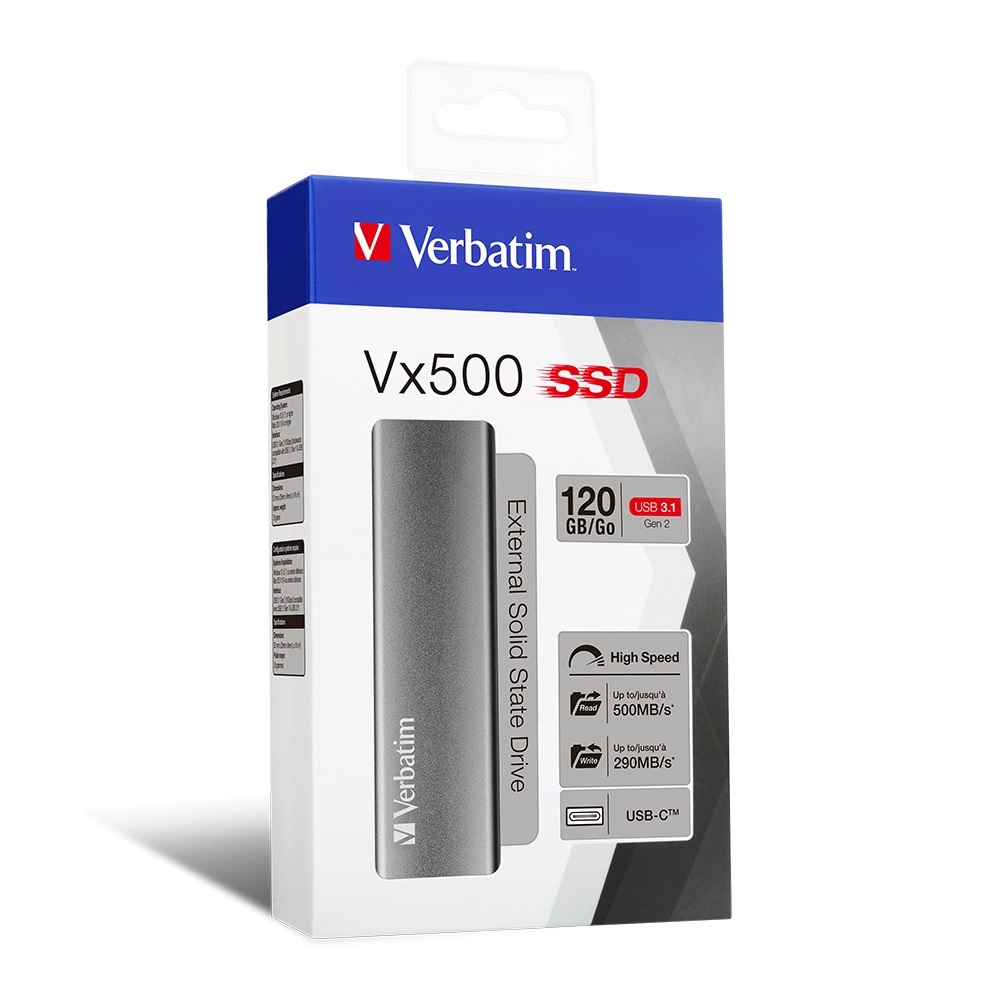 Verbatim Vx500 USB 3.1 M.2 External SSD 120GB / 47441