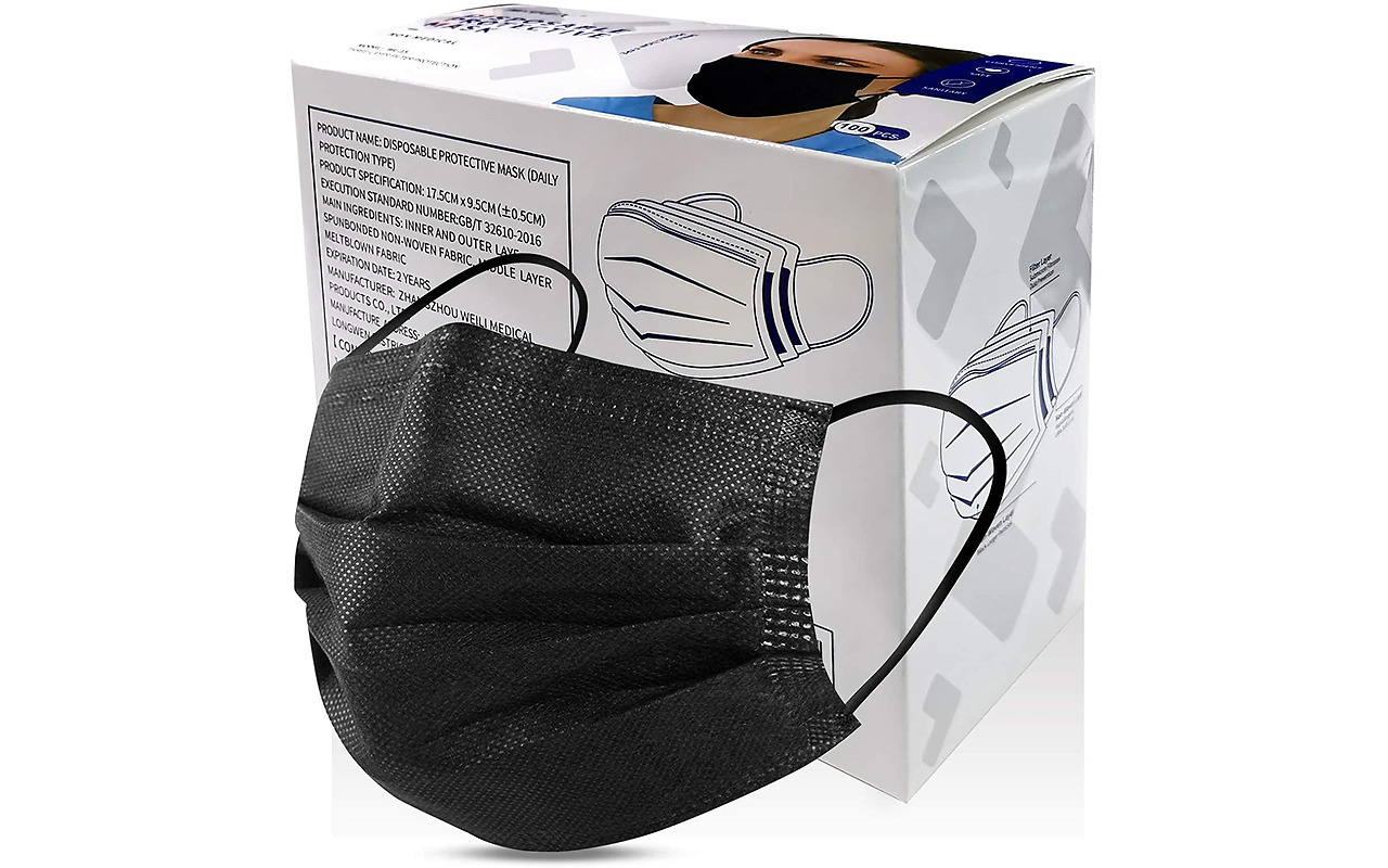 Helmet Disposable Face Mask / 50pcs / HMTDFM3LBK50