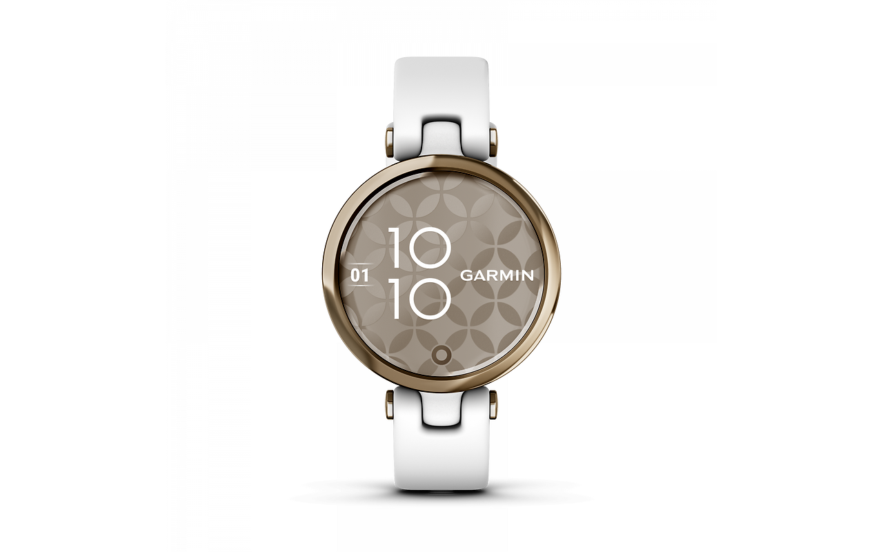 GARMIN Lily Cream Gold Bezel with White Case and Silicone Band / 010-02384-10