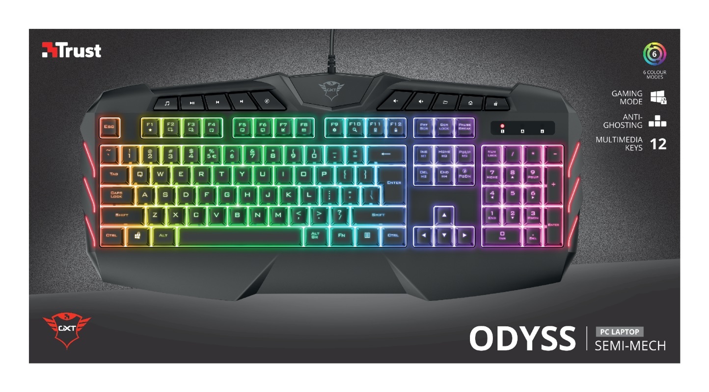 Trust Gaming GXT 881 ODYSS Semi-Mechanical Keyboard / 24303