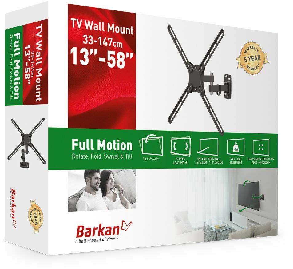 Barkan E3423 / Wall Mount 13"-58" Full Motion