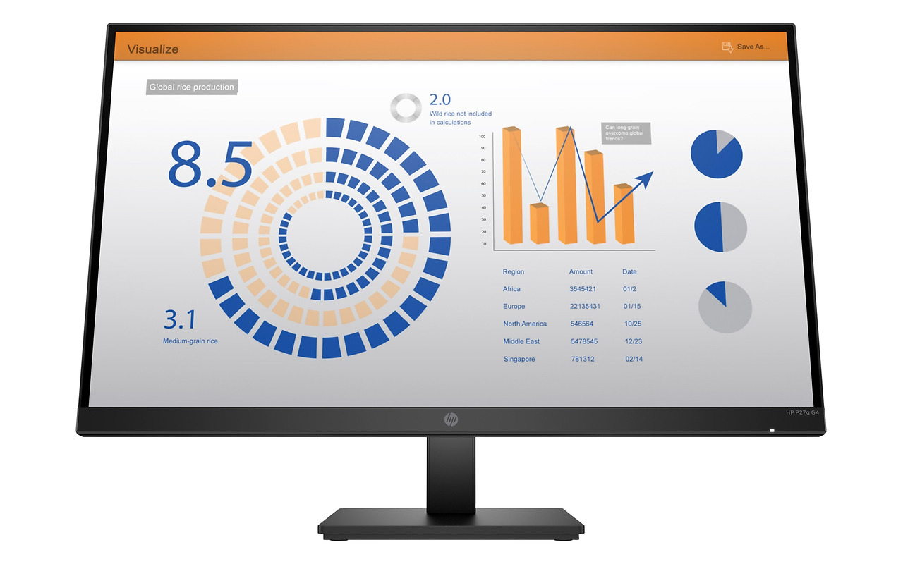 HP P27q G4 / 27.0" IPS 2560x1440 QHD / 8MB11AA