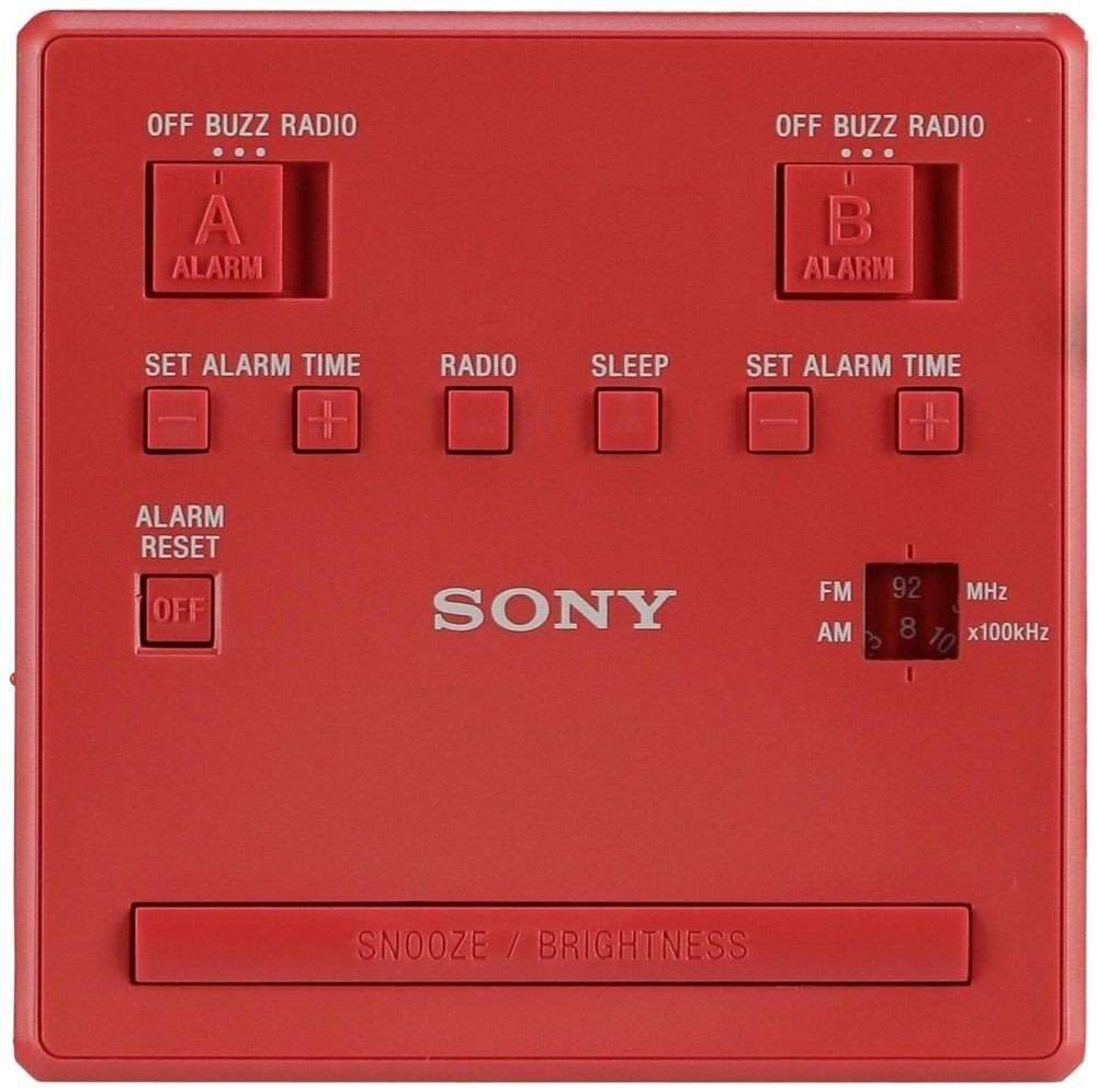 SONY ICF-C1T Clock Radio with dual alarm / Red