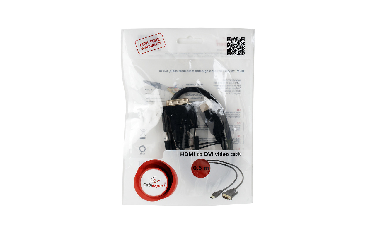 Cablexpert CC-HDMI-DVI-0.5M / HDMI to DVI 0.5m