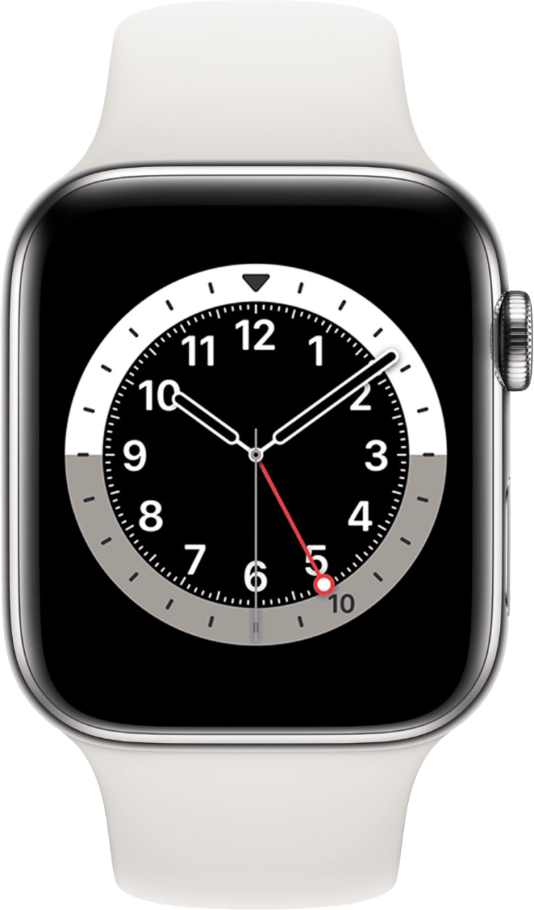 Apple Watch Series 6 GPS 44mm Aluminum Case with White Sport Band White
