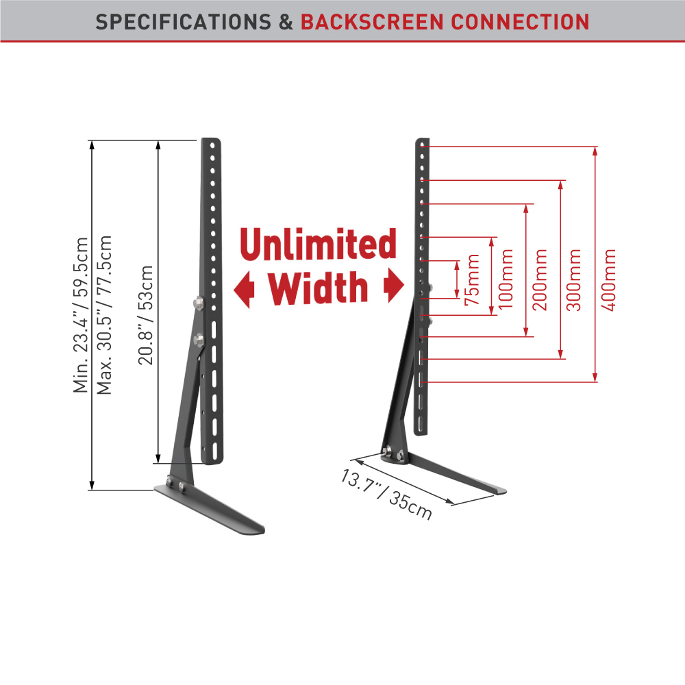 Barkan S40 Tabletop TV Legs / Black