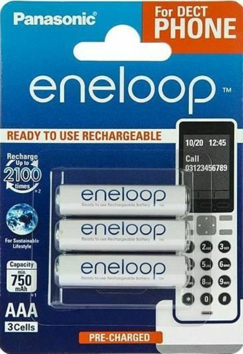 Eneloop Panasonic 3x AAA 750mAh / BK-4MCCE/3DE