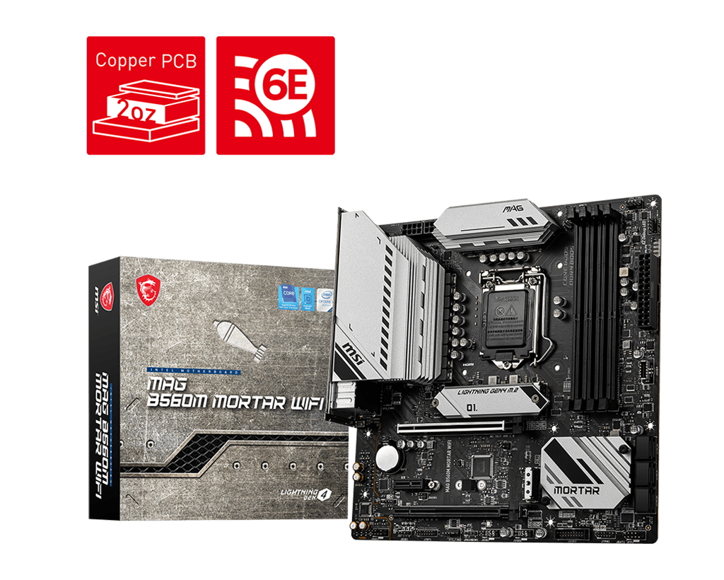 MSI MAG B560M MORTAR WI-FI / mATX Socket 1200 Dual 4xDDR4 5066