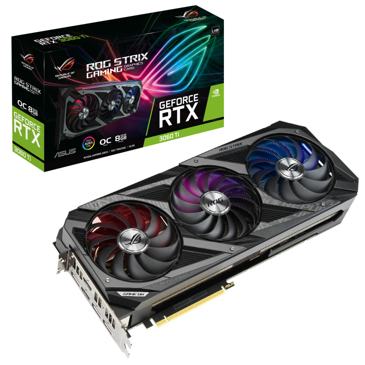 ASUS RTX 3060 Ti ROG Strix Gaming OC V2 8GB GDDR6 256bit / ROG-STRIX-RTX3060TI-O8G-V2-GAMING