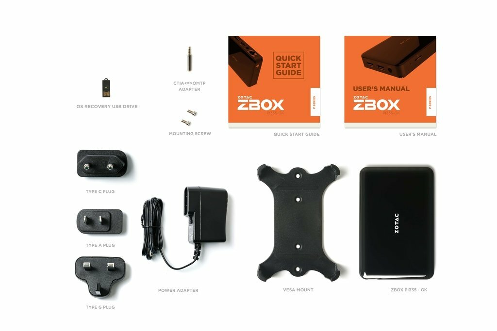 ZOTAC ZBOX-PI335-GK-W3C / Intel Celeron N4100 / 4GB LPDDR4 / 64GB eMMC / Windows 10 PRO /