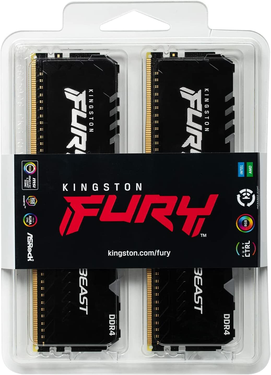 Kingston FURY Beast RGB KF437C19BB1AK2/32 / 32GB DDR4 3733MHz
