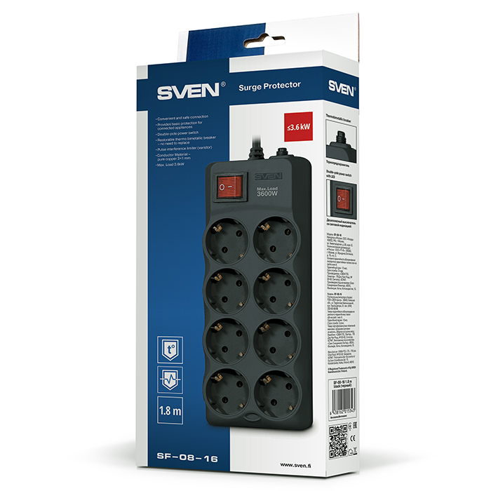 Sven SF-08-16 / 8 Sockets / 3.0m /