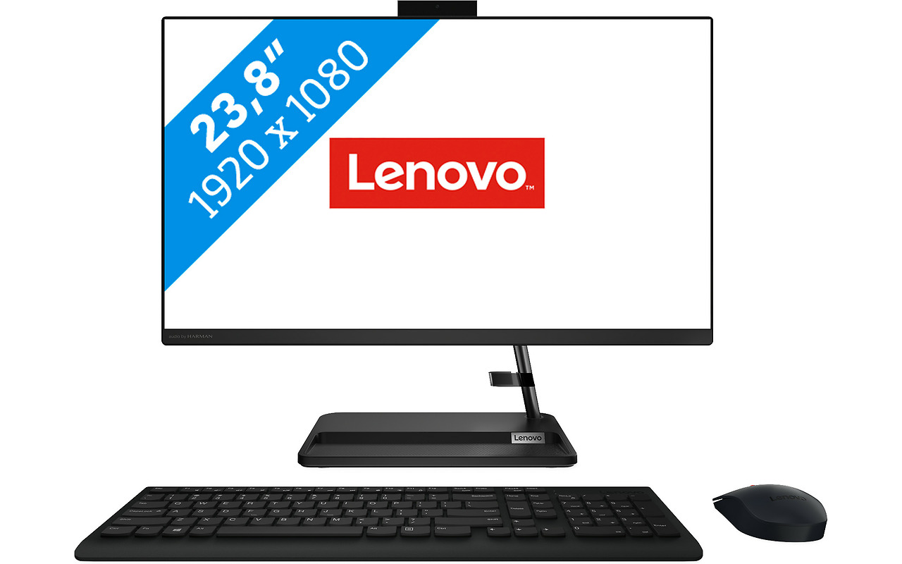 Lenovo IdeaCentre 3 24ALC6 / 23.8" FullHD IPS / Ryzen 3 5300U / 8GB DDR4 / 256GB NVMe / Radeon / No OS / Black