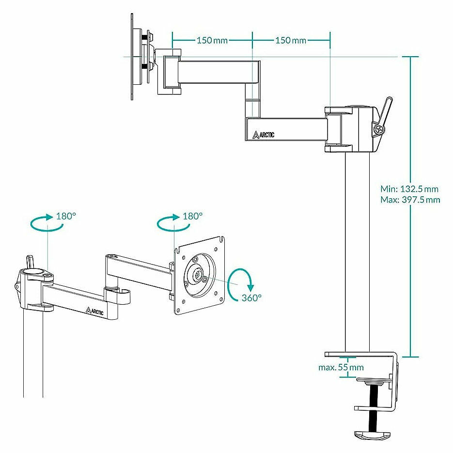 Arctic X1 Monitor Arm for 1 monitor
