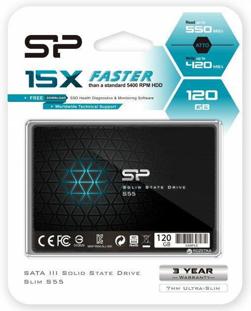 Silicon Power Slim S55 SP120GBSS3S55S25 2.5" SATA SSD 120GB