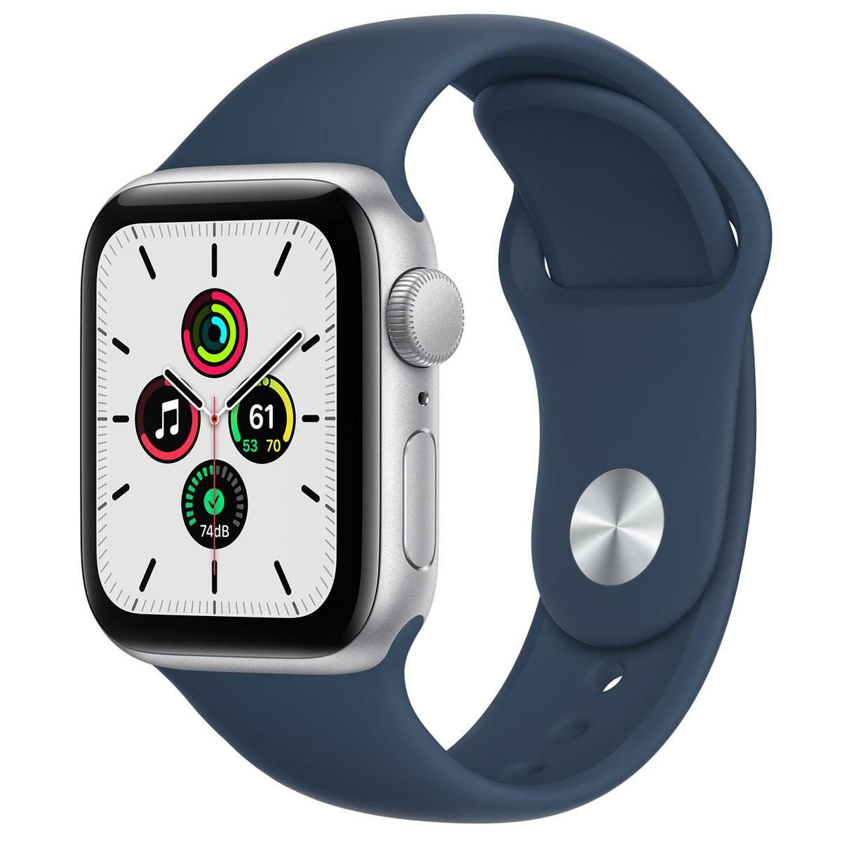 Apple Watch SE 44mm Aluminum Case with Abyss Blue Sport Band Blue