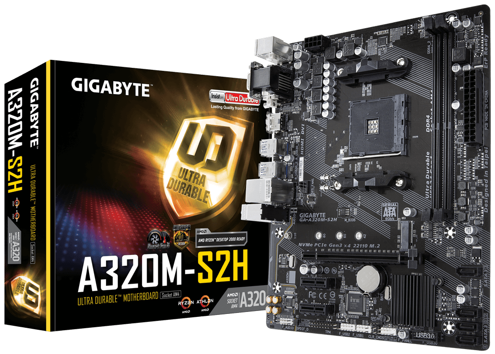 GIGABYTE A320M-S2H 3.1 / mATX AM4