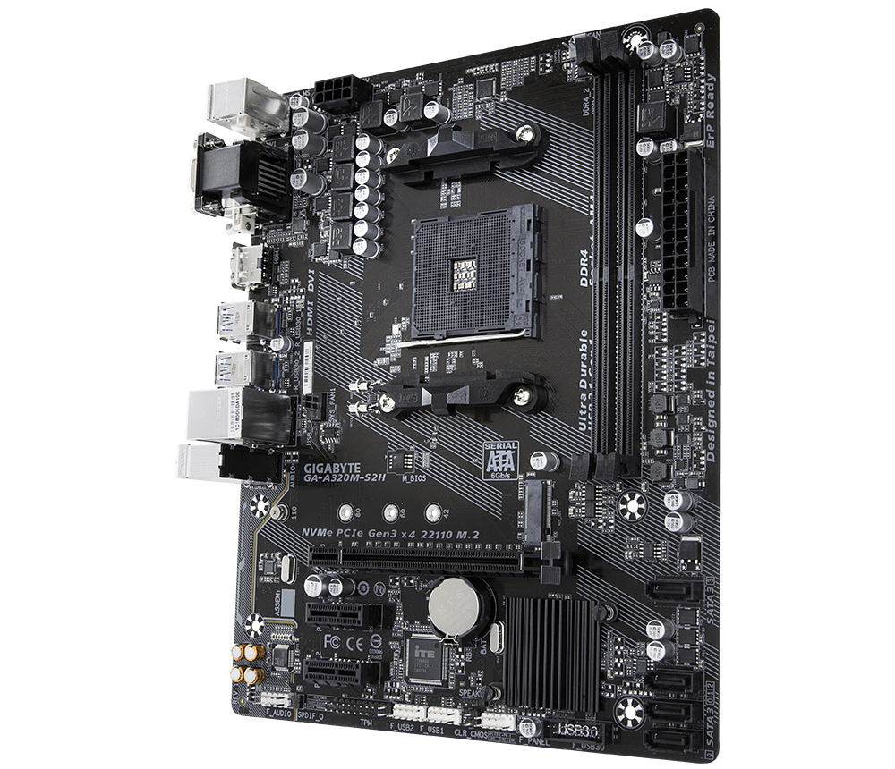 GIGABYTE A320M-S2H 3.1 / mATX AM4