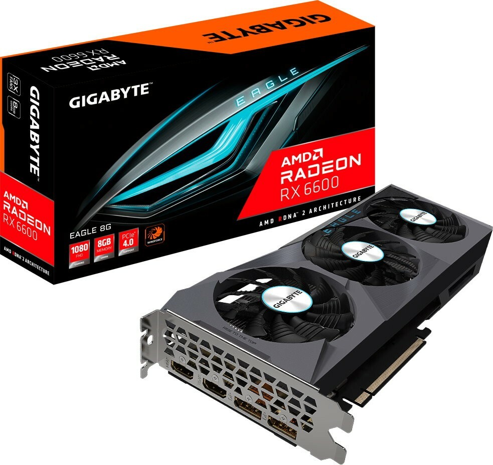 GIGABYTE Radeon Eagle RX 6600 8GB GDDR6 128bit / GV-R66EAGLE-8GD