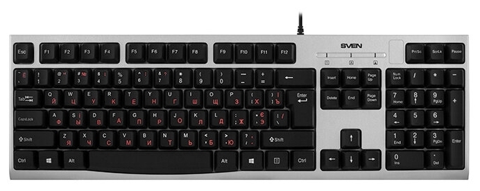 Keyboard Sven KB-S300 / Comfortable / USB / Silver