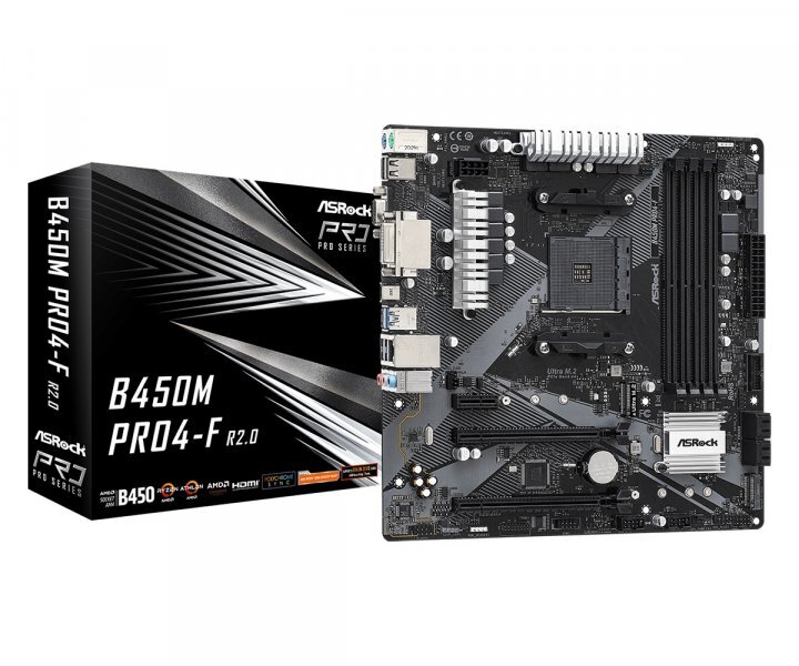 ASRock B450M PRO4-F R2.0 / mATX AMD B450 Dual Channel DDR4
