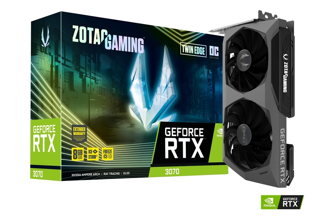 ZOTAC GeForce RTX 3070 Twin Edge OC LHR / 8GB GDDR6 256bit / ZT-A30700H-10PLHR