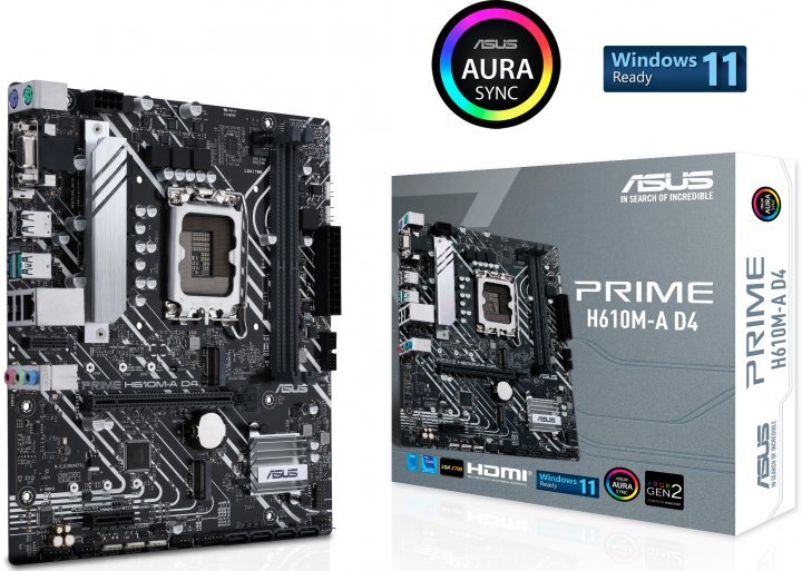 ASUS PRIME H610M-A D4 / mATX LGA1700 Dual 2xDDR4