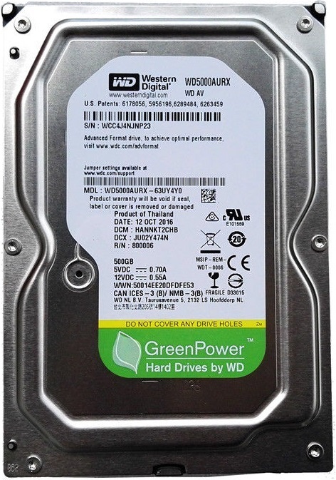 Western Digital WD AV-GP 500GB / WD5000AURX /