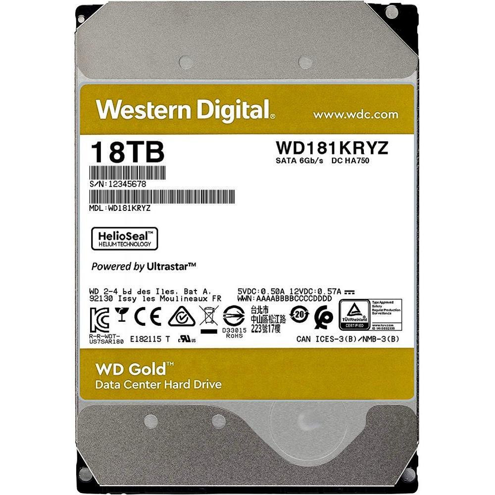 Western Digital Gold Enterprise Class WD181KRYZ / 3.5" HDD 18.0TB