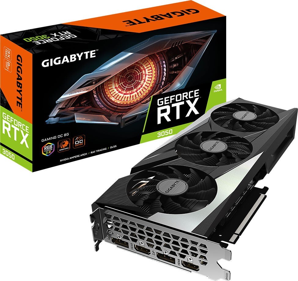 GIGABYTE GeForce RTX 3050 8GB GDDR6 128bit Gaming OC / GV-N3050GAMING OC-8GD