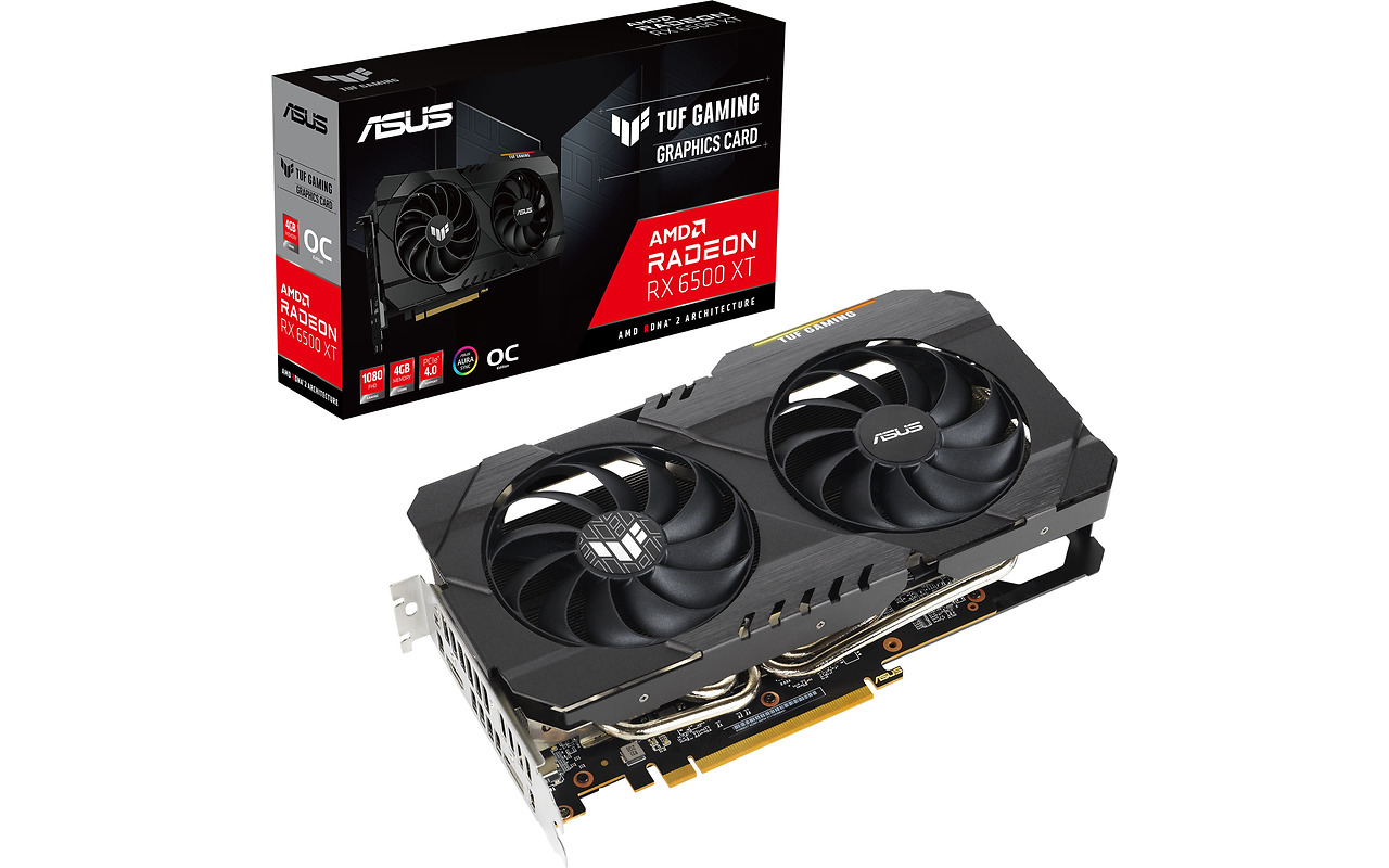 ASUS Radeon RX 6500 XT 4GB GDDR6 64bit TUF Gaming OC / TUF-RX6500XT-O4G-GAMING