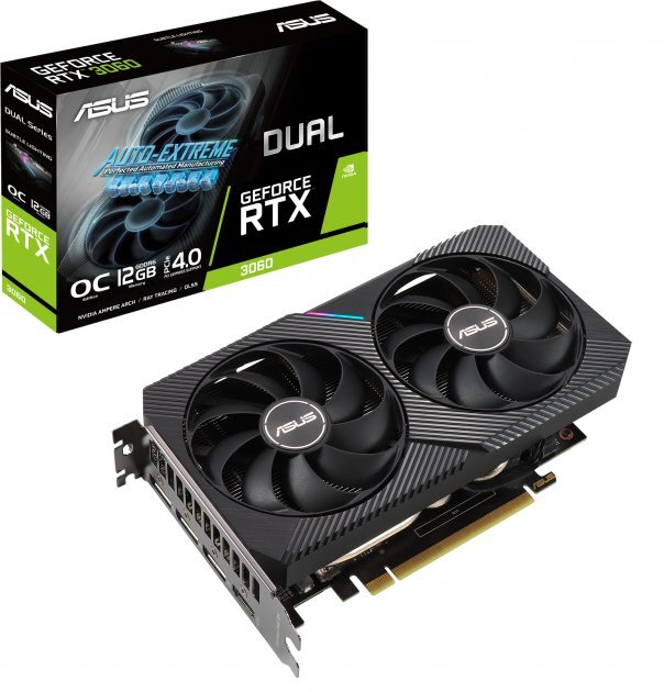 ASUS GeForce RTX 3060 12GB GDDR6 192bit Dual OC V2 / DUAL-RTX3060-O12G-V2