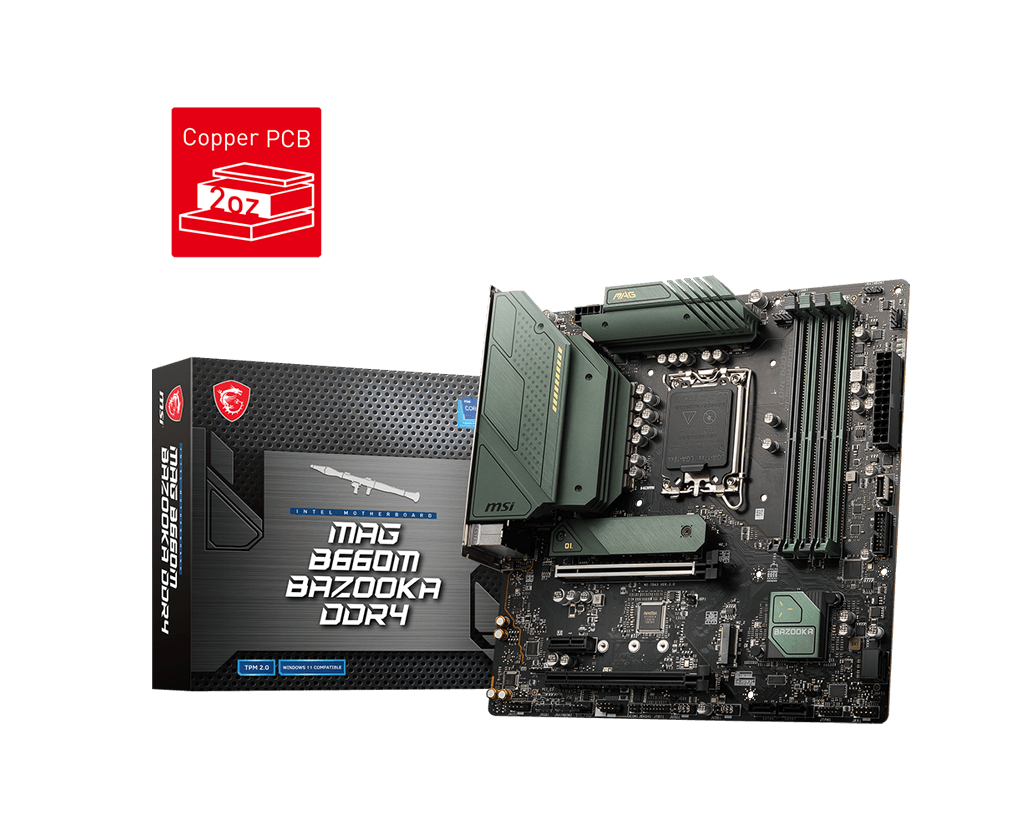 MSI PRO B660M BAZOOKA DDR4 / mATX Socket 1700 Dual 4xDDR4 4800