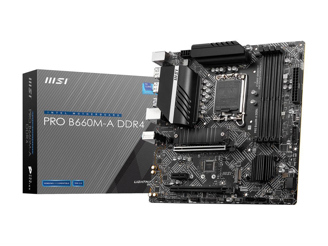 MSI PRO B660M-G DDR4 / mATX Socket 1700 Dual 2xDDR4 4600