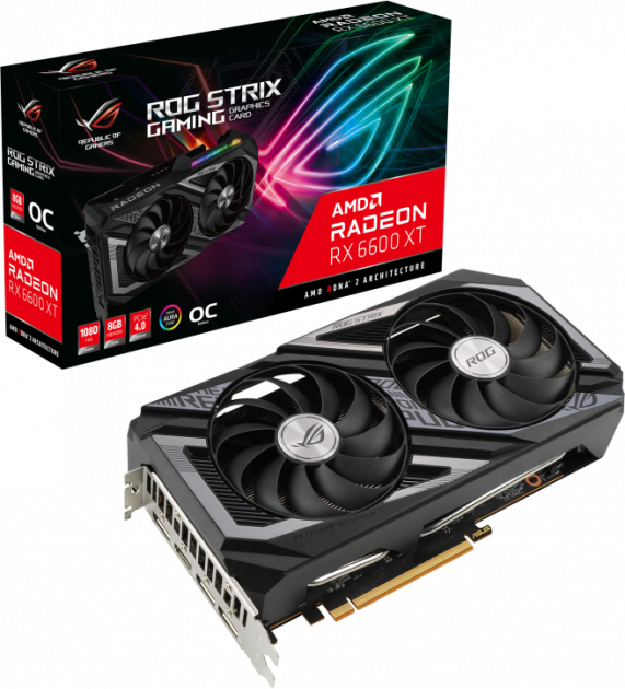 ASUS Radeon RX 6600 XT 8GB GDDR6 128bit / ROG-STRIX-RX6600XT-O8G-GAMING