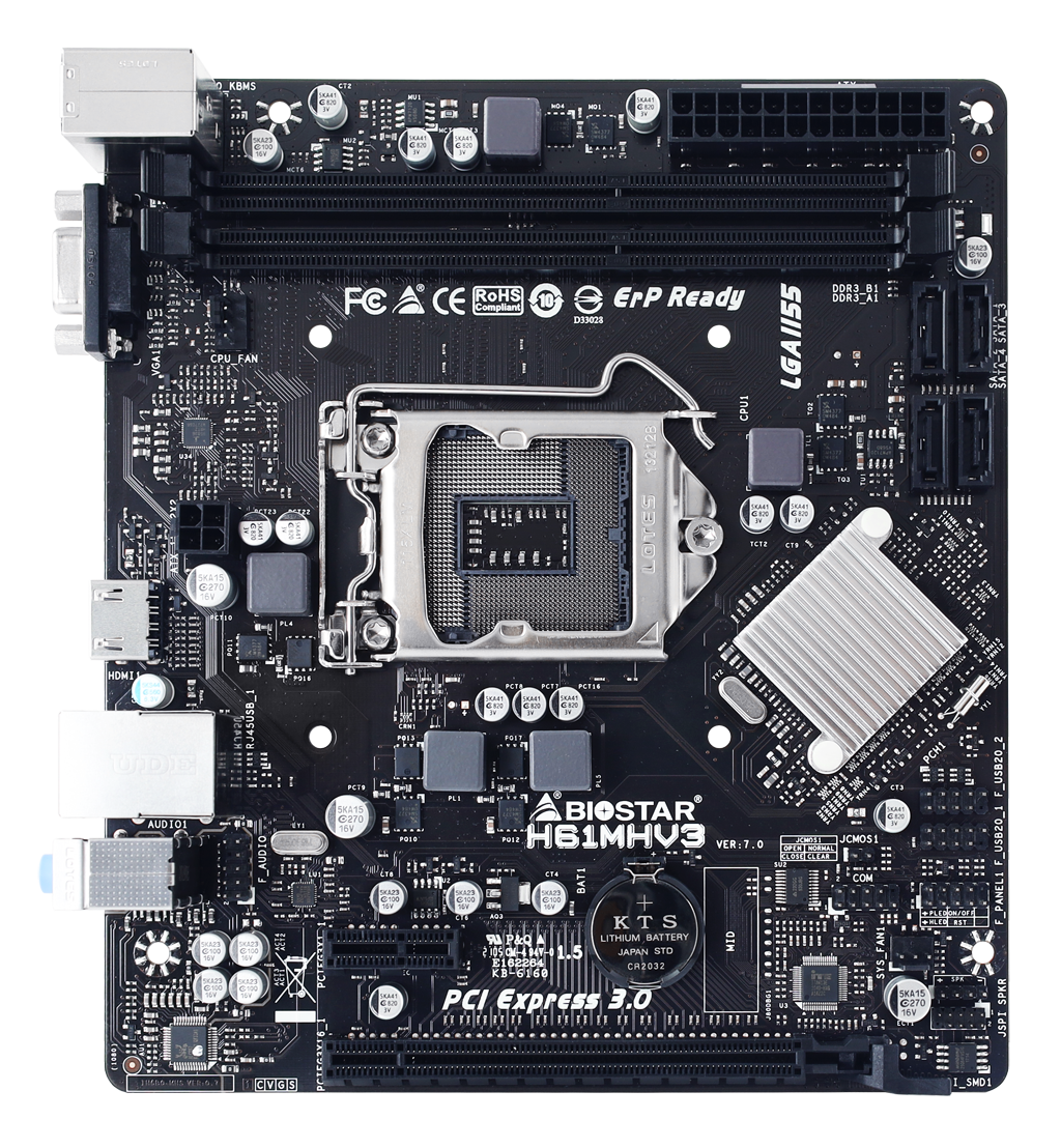 Biostar H61MHV3 / mATX Socket 1155 Dual 2xDDR3-1600