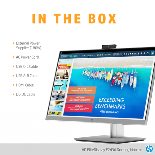 HP EliteDisplay E243d / 23.8 FullHD IPS / WebCam / Type-C / 1TJ76AA