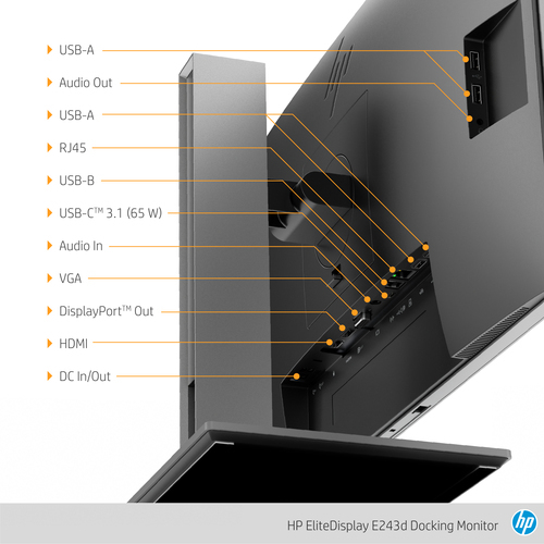 HP EliteDisplay E243d / 23.8 FullHD IPS / WebCam / Type-C / 1TJ76AA