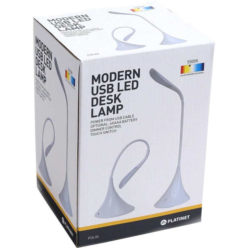 Platinet DESK LAMP 3.5W FLEXIBLE USB POWER White