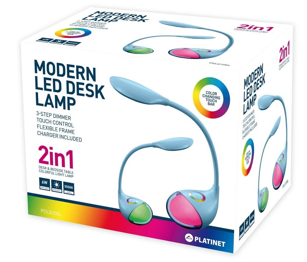 Platinet DESK LAMP 6W + NIGHT LAMP COMPACT SIZE Blue