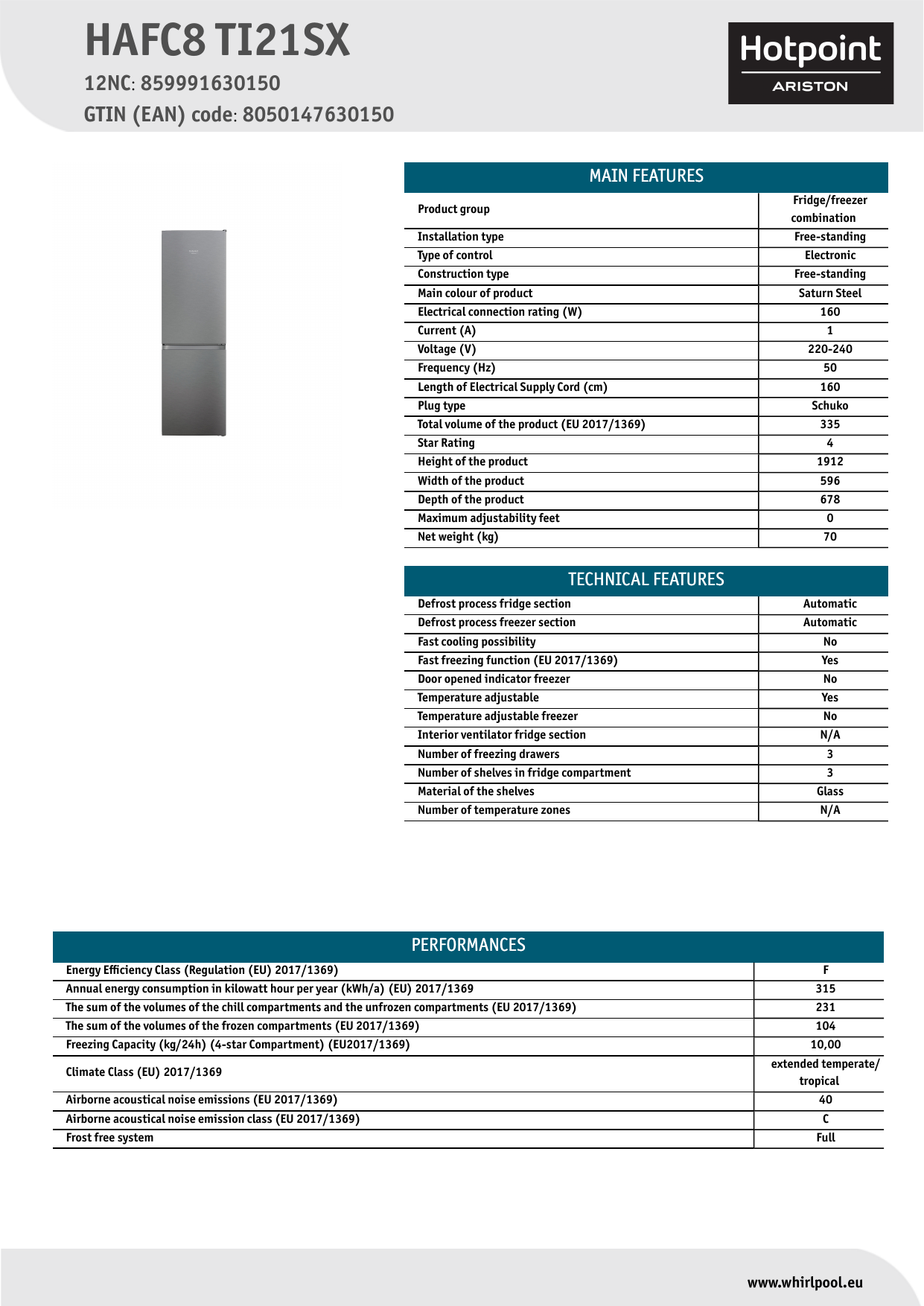 Hotpoint-Ariston HAFC8 TI21SX