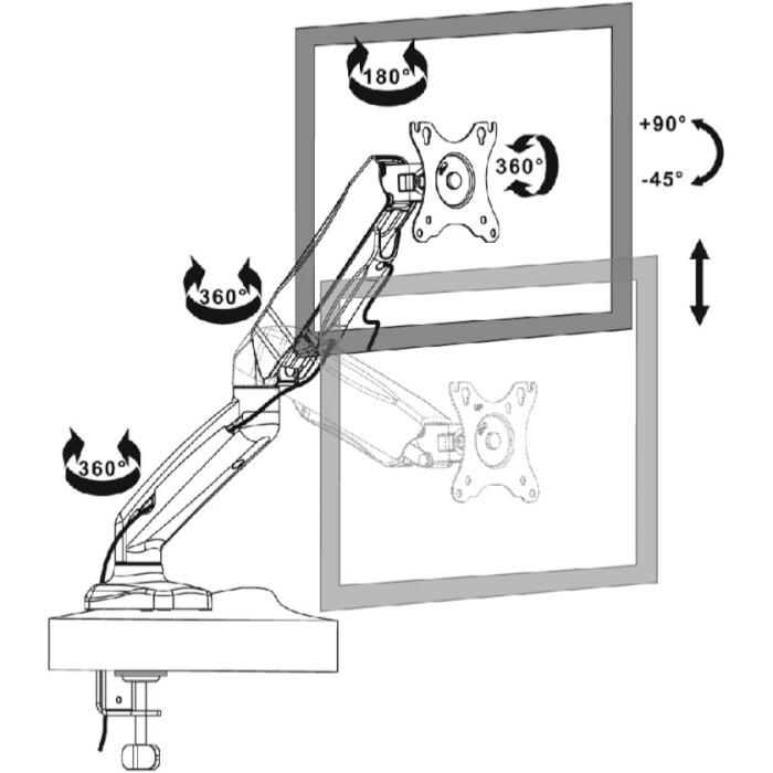 Gembird MA-DA1-01 Arm for 1 monitor 13"-27"