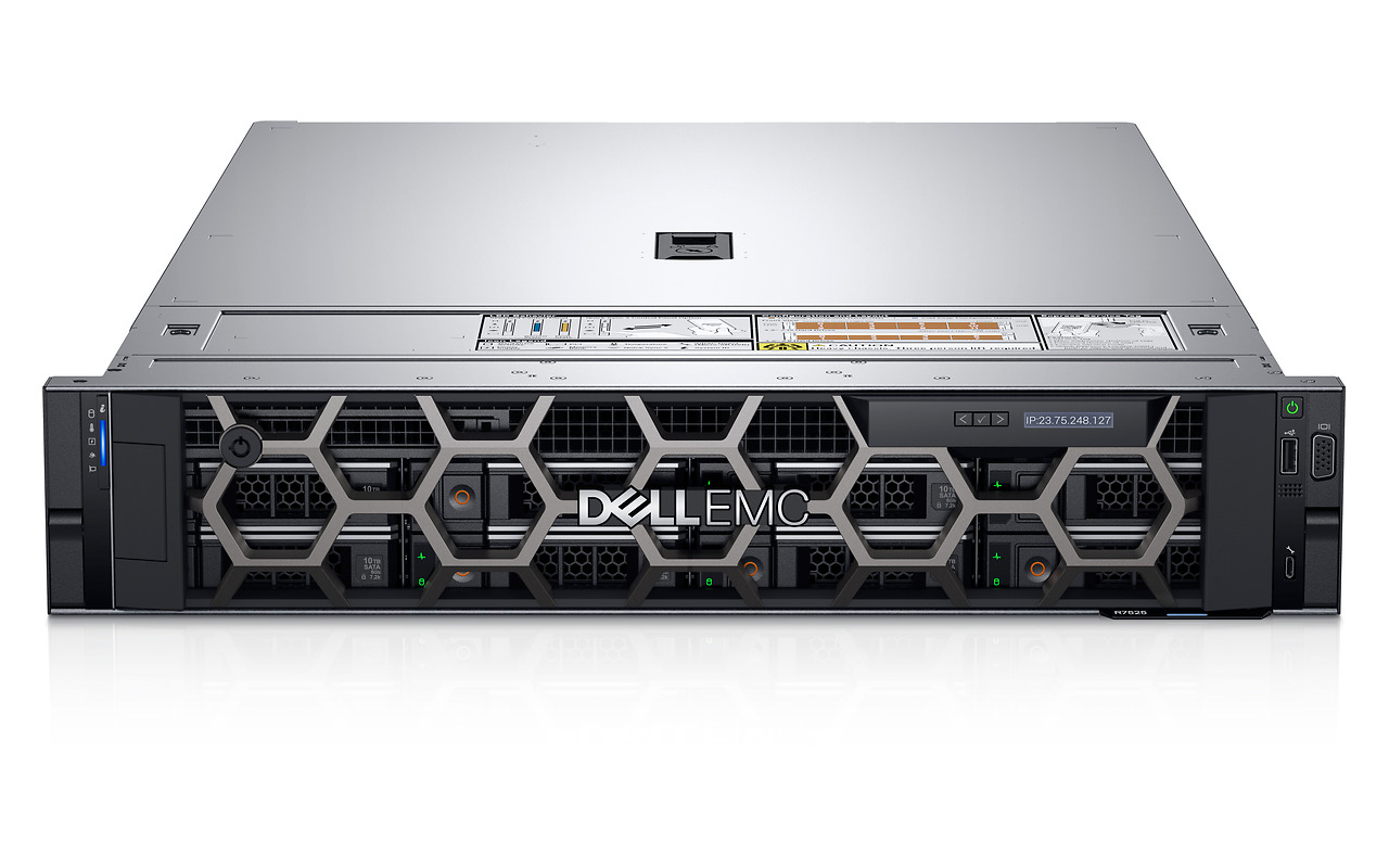 DELL PowerEdge R7525 2U / 2x AMD EPYC 7452 / 2x 32GB ECC / BOSS 2x 240GB M.2 / 4x 960GB SSD / PERC H755 / IDRAC9 / 2x 1400W PSU /