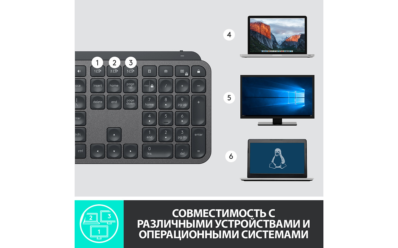 Logitech MX Keys / Backlight / 920-009417 / Graphite