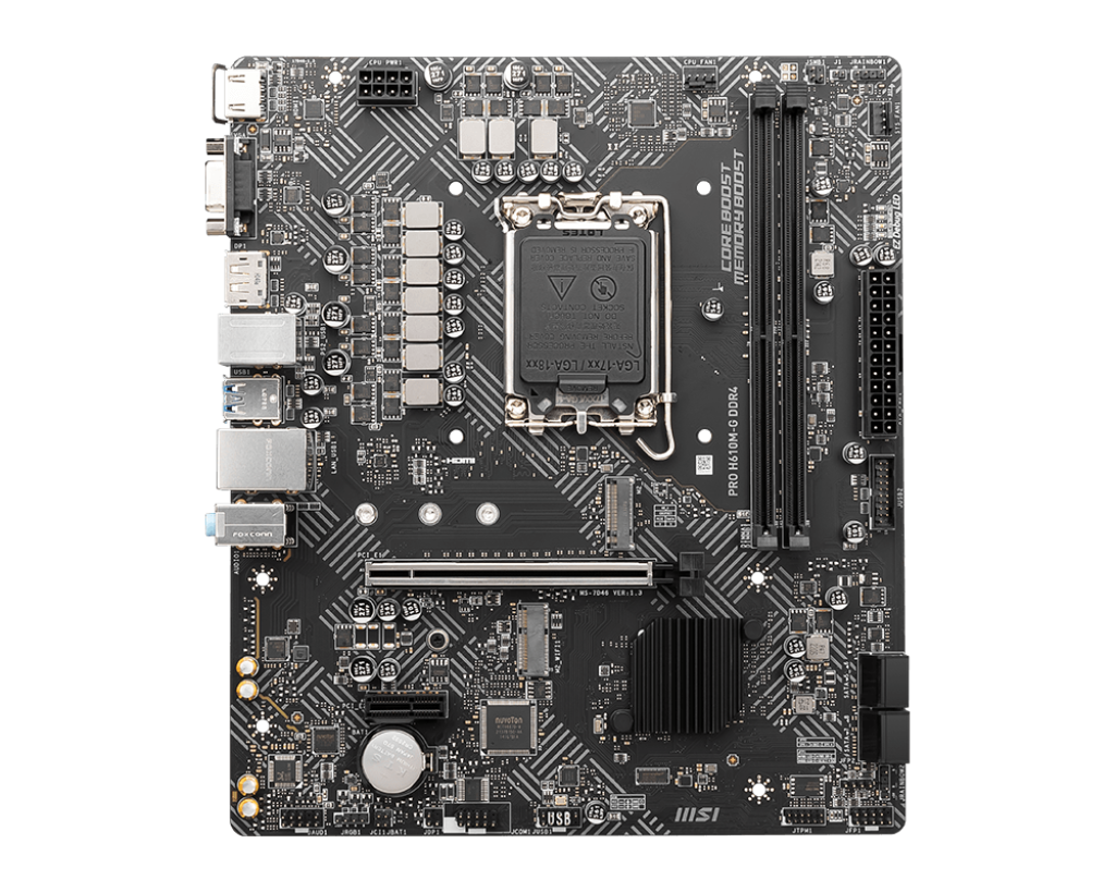 MSI PRO H610M-G DDR4 / mATX LGA1700 Dual DDR4 3200