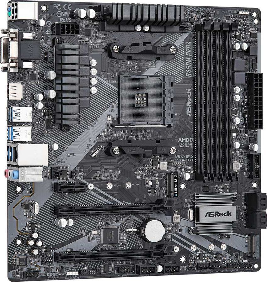 ASRock B450M PRO4 R2.0 / mATX AM4 DDR4 3200