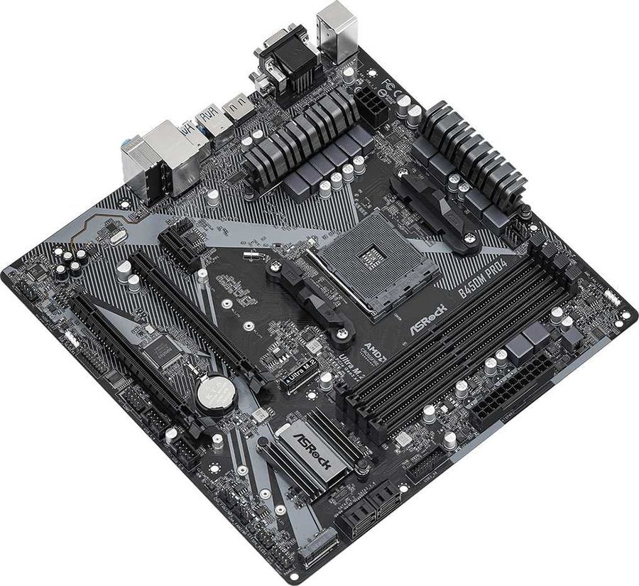 ASRock B450M PRO4 R2.0 / mATX AM4 DDR4 3200
