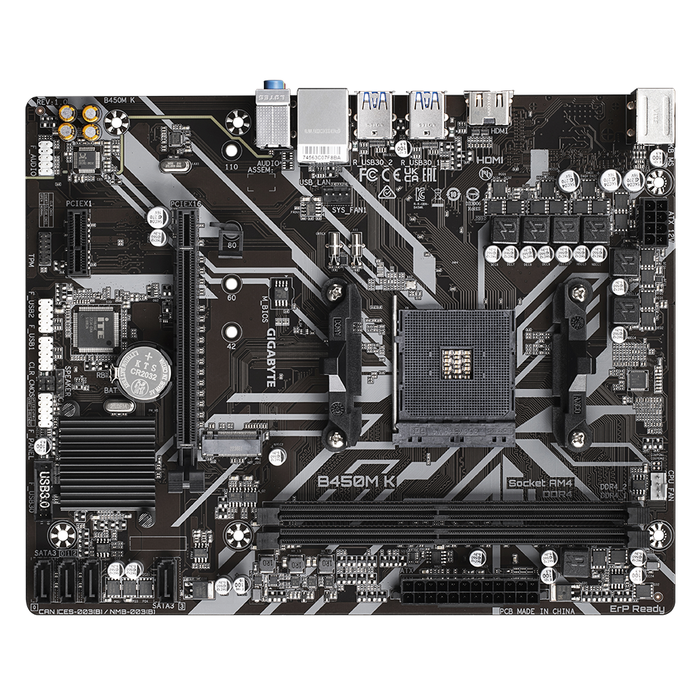 GIGABYTE B450M K / AM4 mATX DDR4 3600
