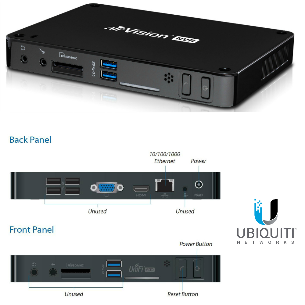 Ubiquiti AirVision NVR / Intel D2550 / 4GB DDR3 / 500GB HDD /
