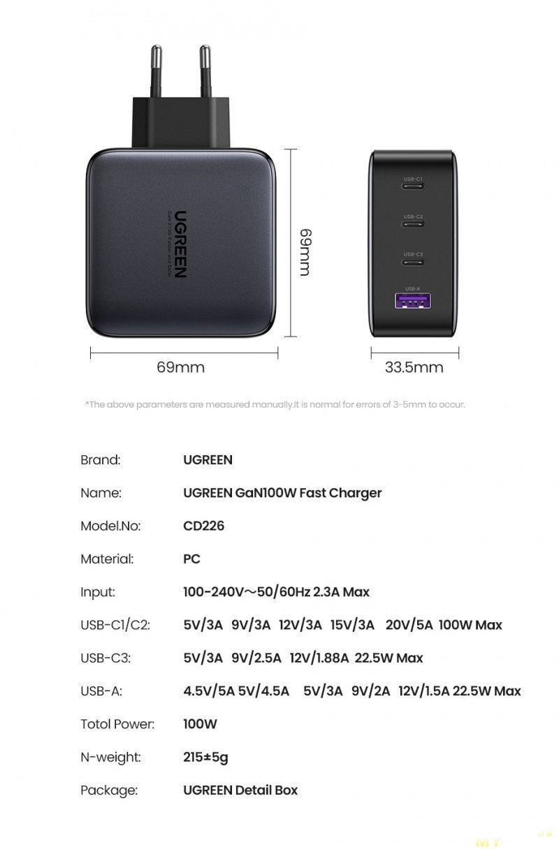 UGREEN CD226 / 100W GaN